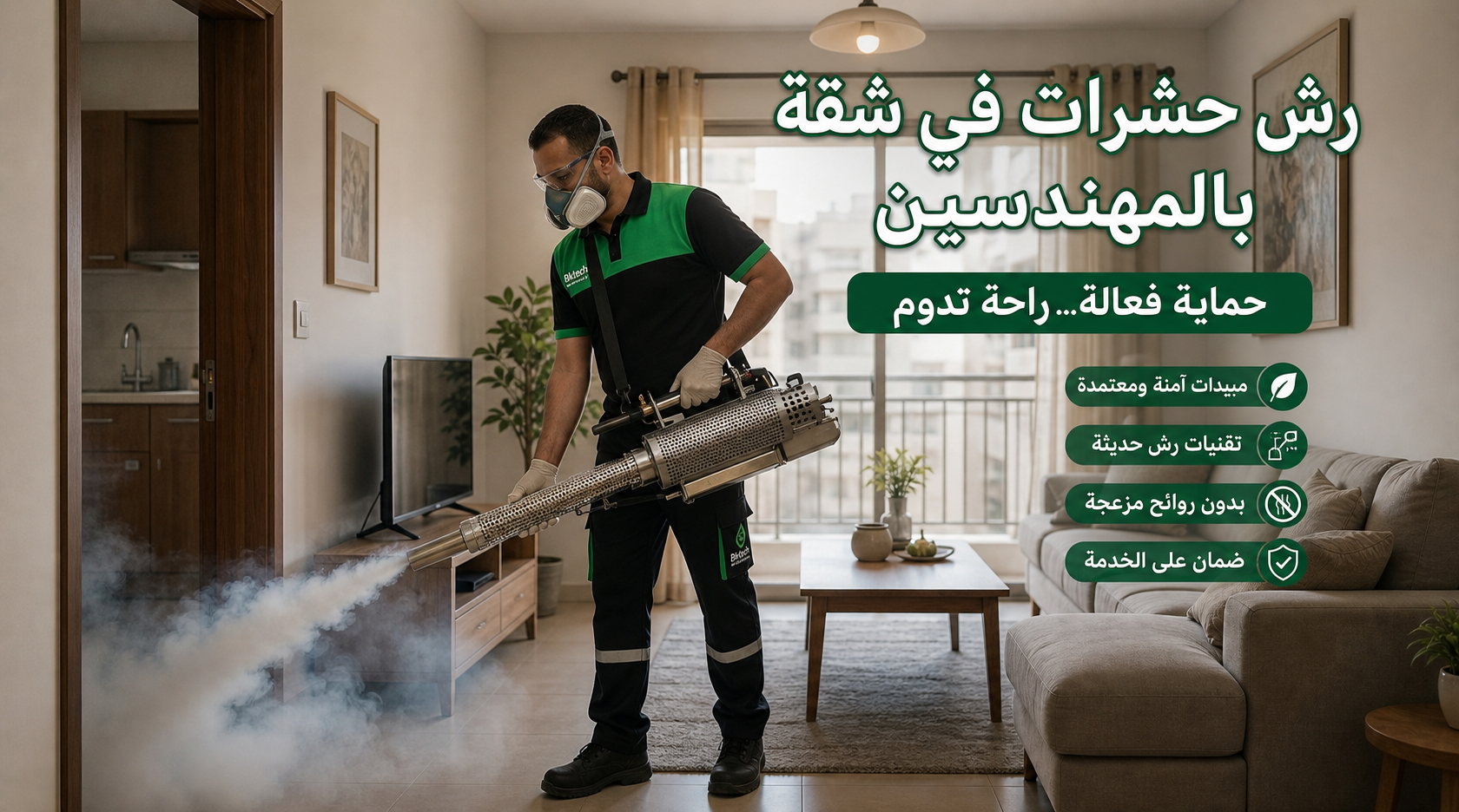 رش حشرات في شقة في المهندسين
