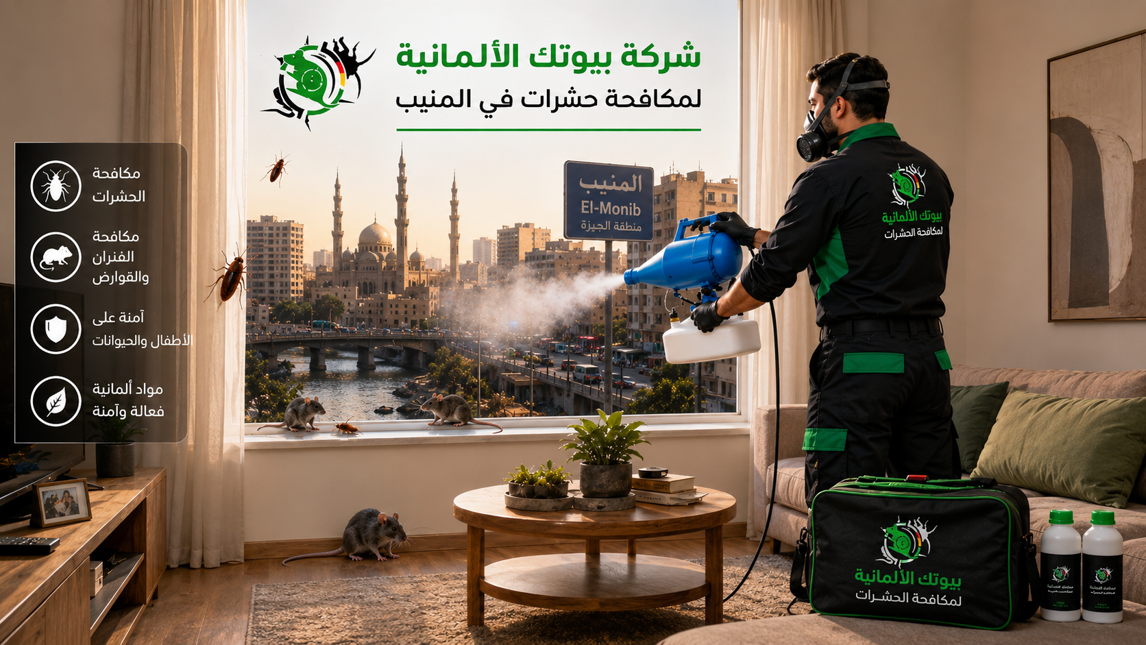 شركة مكافحة حشرات في المنيب