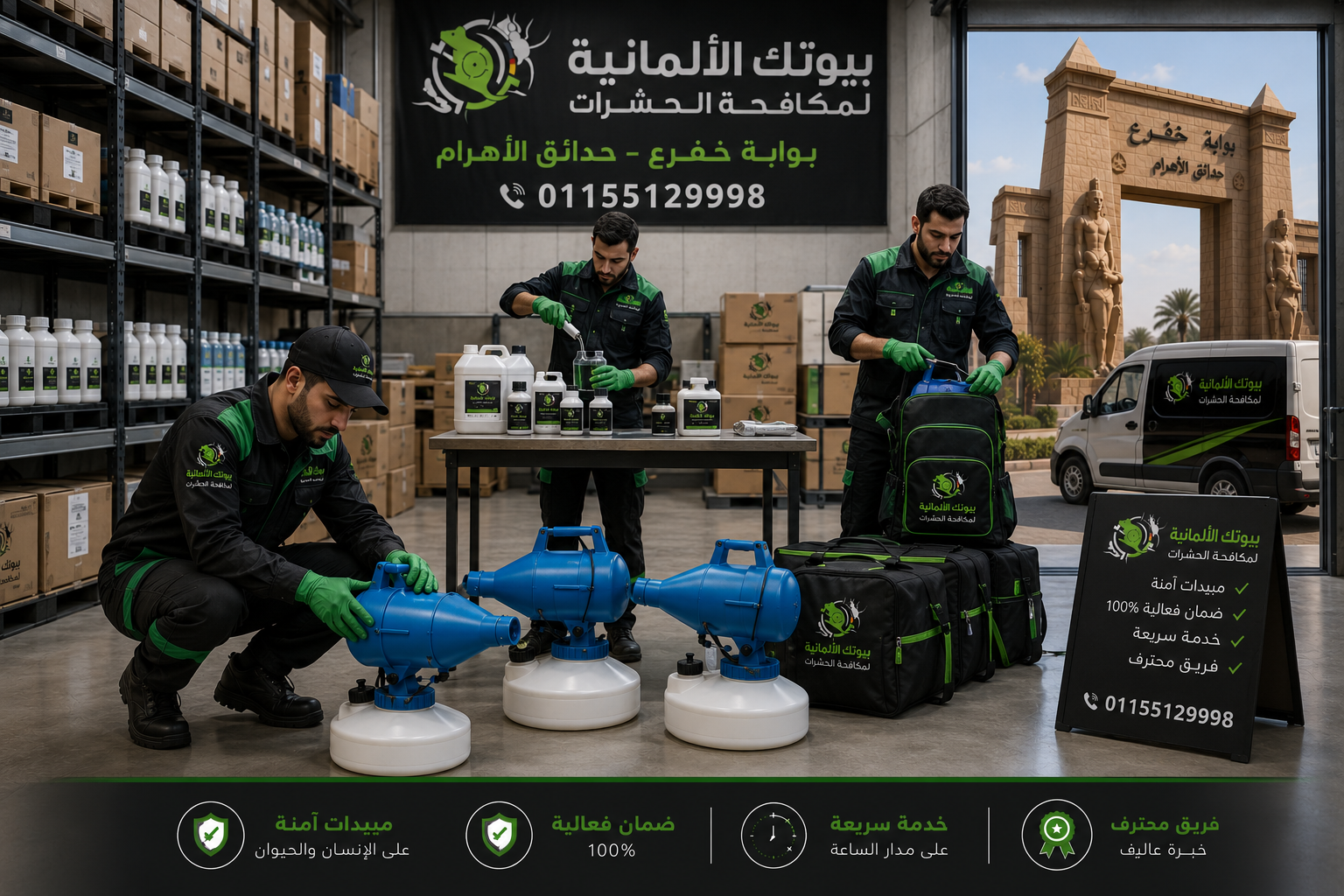فريق عمل بيوتك الألمانية أثناء العمل