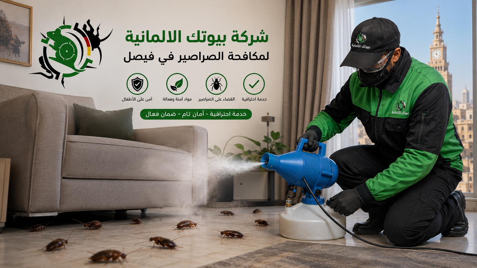 مكافحة الصراصير في شارع فيصل