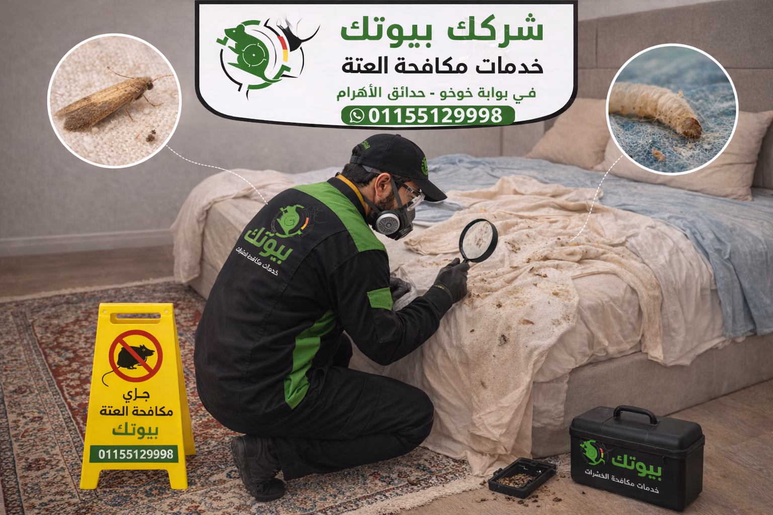مكافحة العتة وسوس الخشب في بوابة خوفو حدائق الأهرام