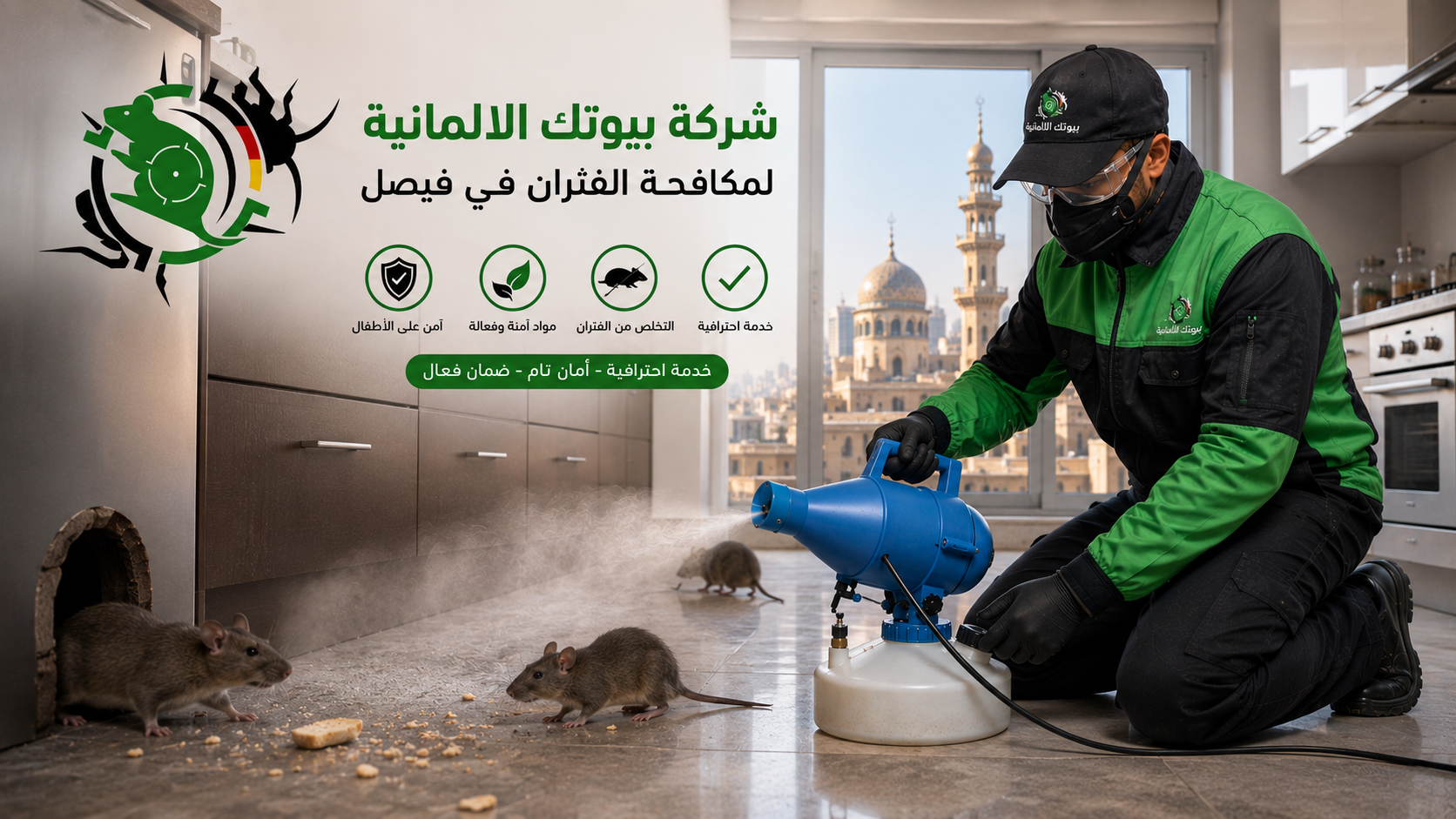 مكافحة الفئران في شارع فيصل