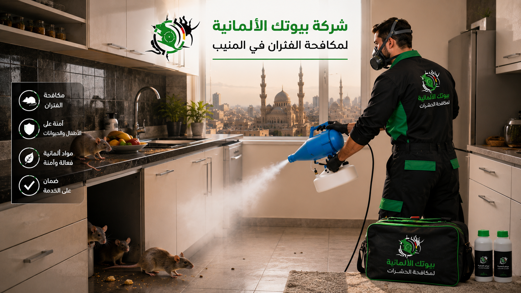 مكافحة الفئران والقوارض في المنيب