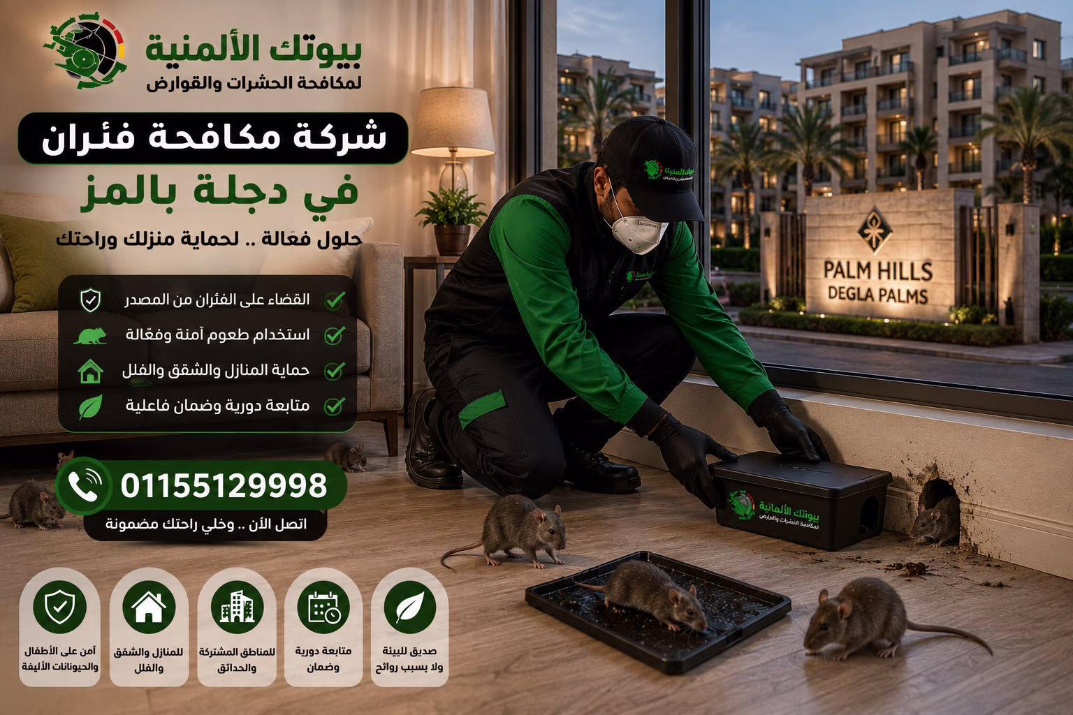 شركة مكافحة فئران في دجلة بالمز