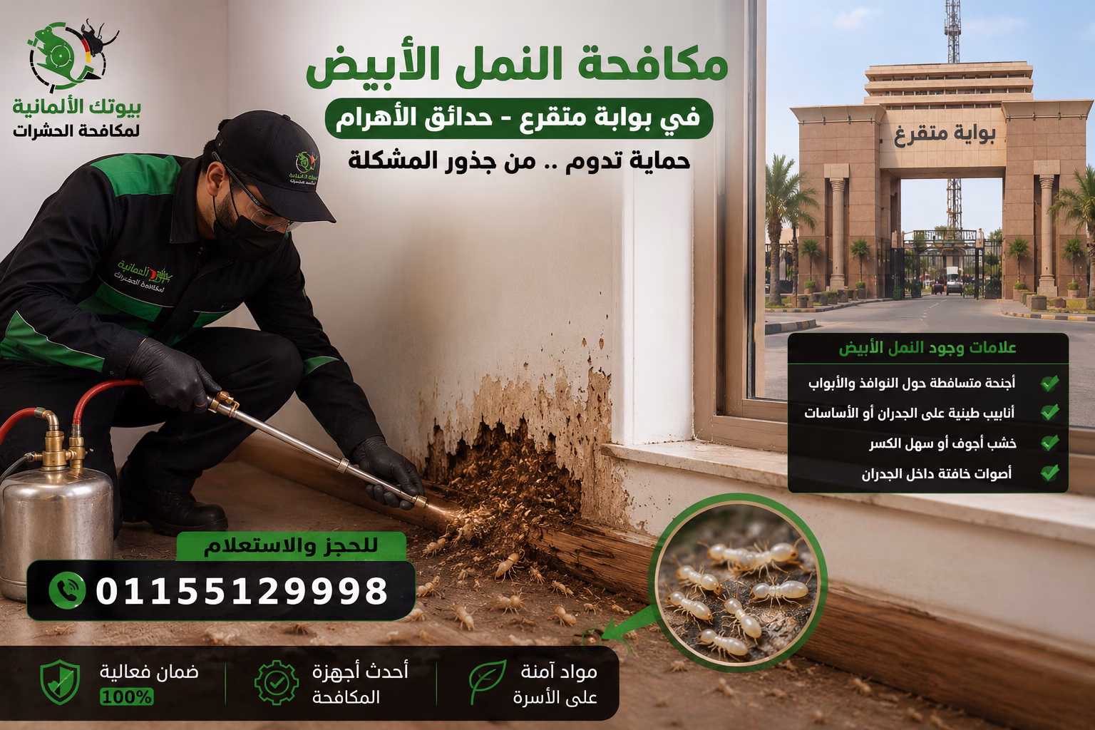 مكافحة النمل الأبيض في بوابة منقرع